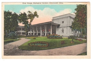 Vintage Cincinnati Ohio Zoo Club House Kraemer Art Co Postcard - Picture 1 of 2