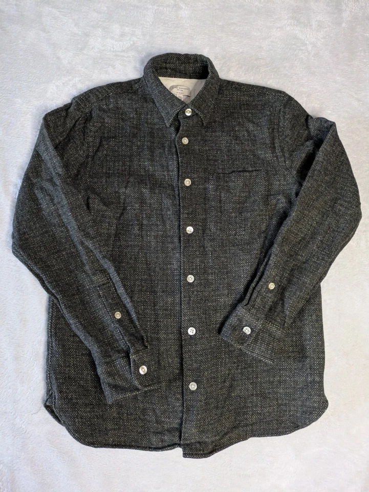 Club Monaco Wool Slim Fit Shirt Size Medium Charcoal Button Up - Image 1 of 4