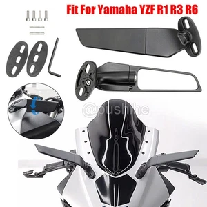 Side Mirrors Fit For Yamaha YZF R1 R3 R6 Rearview Wind Wing Mirror Adjustable - Bild 1 von 12
