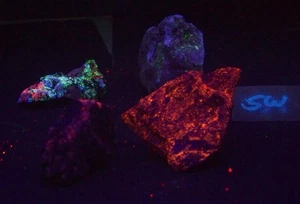 UV Collector Specimen Set- Willemite Calcite Fluorite Aragonite / Hogan- Svabite - Picture 1 of 7