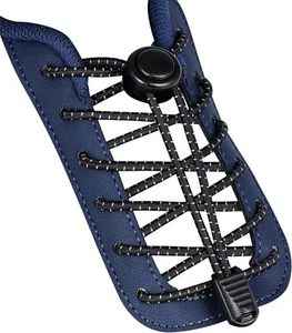 No Tie Shoelaces - Tieless Elastic Shoe Laces - Strong Lock Black  - Picture 1 of 8