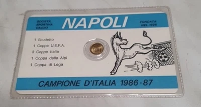 MONETA CELEBRATIVA NAPOLI 1986-87 CAMPIONI D'ITALIA PRIMO SCUDETTO - Immagine 1 di 2
