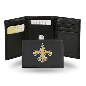 Cartera New Orleans Saints de cuero triple bordado - Imagen 1 de 1