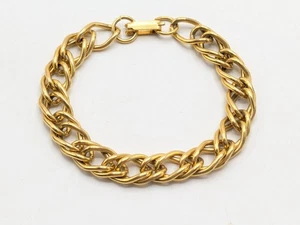 Vintage Gold Tone Double Curb Bracelet - Picture 1 of 7