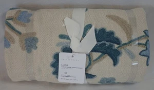 NWT POTTERY BARN LIANA CREWEL EMBROIDERED TABLE THROW 50" SQUARE $149 MSRP - Picture 1 of 7