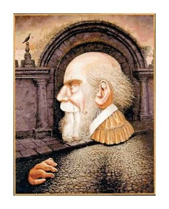 Old Man Illusion Handmade Fine Art Cross-Stitch Pattern Chart - Picture 1 of 1