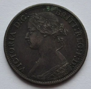1868 UK Great Britain 1 Farthing XF Coin Sharp Details Queen Victoria - Picture 1 of 4