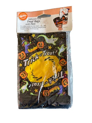 NUEVO 40 Vintage WILTON Fiesta de Halloween Caramelos Truco o TREAT BOLSAS Corbatas Giratorias 4 X 6 Foto 1 de 4