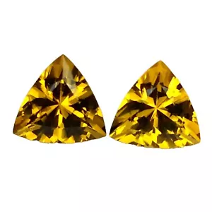4,06 Karat Goldgelb Naturberyll (Heliodor) Billionenschnitt 2 Stck. siehe Video - Bild 1 von 3