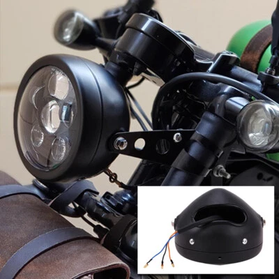 Motorcycle 6.5" LED Headlight Mount Bracket For Harley Cafe Racer Bobber Chopper - Image 1 of 4