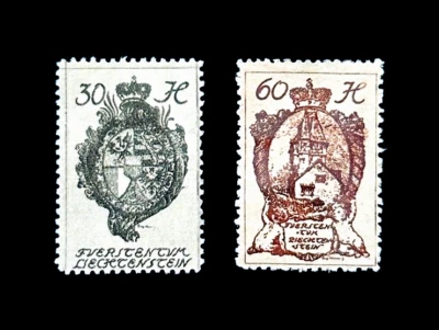 LIECHTENSTEIN Stamp Lot - 1920 Castle 30,60h  Mint OG H  r85🔥 - Image 1 of 2