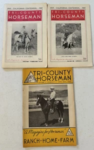 1949 Tri-County Horseman 3 horses ranch farm Central California Monterey vintage - Picture 1 of 20