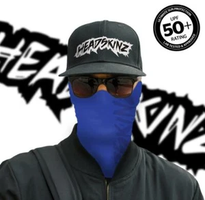 UPF50+ FACE MASK / BANDANA - MODERN BLUE - (Motorbike, Fishing, Camping) - Picture 1 of 4
