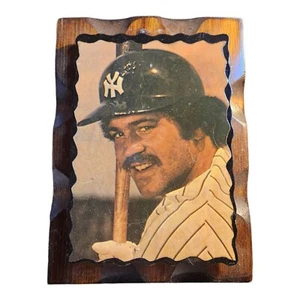 New York Yankees Catcher Rick Cerrone 9.5 x 7 in. Vintage Wood Plague - Picture 1 of 3