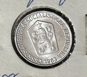 1963 Czechosloakla 3 Halern- Haleru - Very Nice Uncirculated Coin - Picture 1 of 2