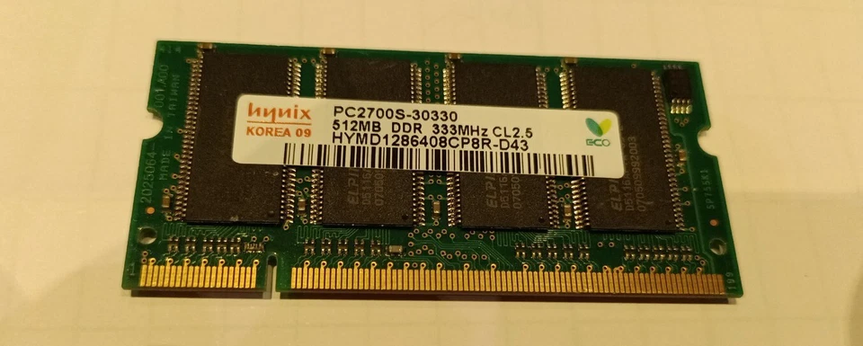 Hynix Pc2700s-30330 512MB DDR 333Mhz CL2.5 HYMD1286408CP8R-D43 - Immagine 1 di 3