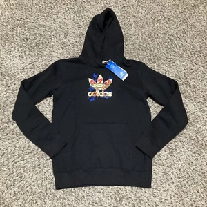 Adidas Boys Hoodie New With Tags Size Large (13-14Y) Black Pullover HT7332 - Picture 1 of 7