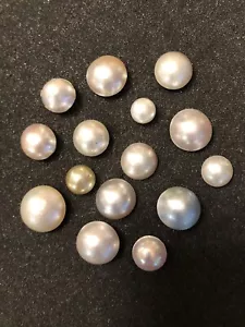 15 MABE PEARLS LOOSE MIXED SIZES & SHAPES - 19.0 mm - 10 MM - 35 grams - Picture 1 of 1