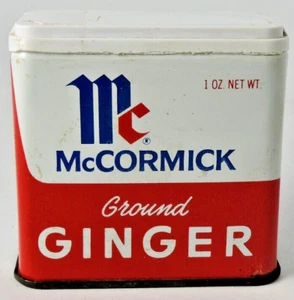 Vintage McCormickSpice Tin Ground Ginger 1 oz Plastic Cap - Picture 1 of 8
