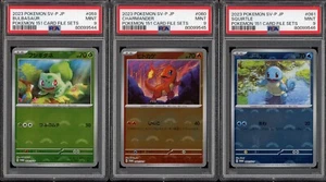 Sequential PSA 9 Charmander Bulbasaur Squirtle Pokemon 151 Card File 059 060 061 - Picture 1 of 2
