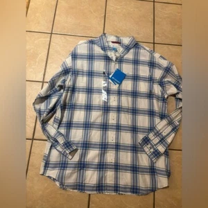 Men's Blue and White Plaid Columbia Shirt - Picture 1 of 4