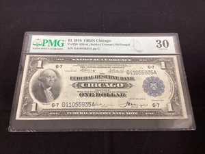 1918 $1 Federal Reserve Bank Note FRBN FR#729 - Chicago - PMG Graded 30 - Picture 1 of 4