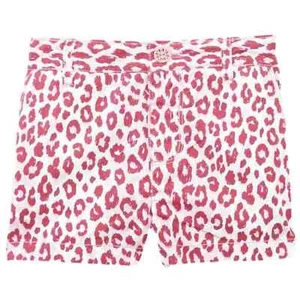 Toughskins Girls Pink & White Leopard Print Poplin Shorts - Picture 1 of 1