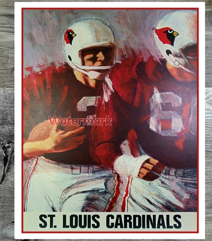 Vintage NFL St. Louis Cardinals Color REPRINT Poster Print 8 X 10 Photo Cover