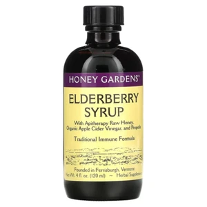 Honey Gardens Apitherapy Honey, Organic Elderberry Syrup Apple Cider 120ml - Bild 1 von 2