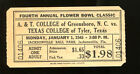 1945 Flower Bowl Football Ticket Texas College V A And T College 18248