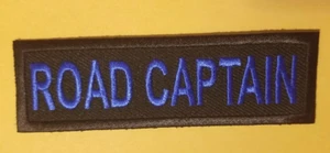 ROAD CAPTAIN Club Officer Embroidered Patch blue approx 1.25x4" - Picture 1 of 3