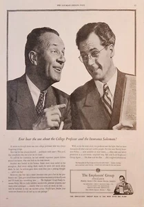 1945 The Employers Group Insurance Vintage Ad College professor and Salesman - Picture 1 of 1