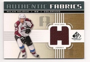 Milan Hejduk 11-12 Upper Deck SP Game Used Authentic Fabrics Jersey 'H'