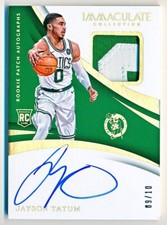2017-18 Immaculate Jayson Tatum RPA Gold Patch Auto Rc #126 (09/10)