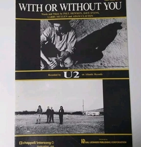 Guitarra vocal piano partituras U2 With Or Without You 1987 8 páginas Joshua Tree - Imagen 1 de 3