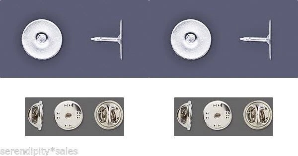 12 Silver Plated TIE TACKS Tacs ~ Lapel Scatter Pin ~ FLAT 12mm pad w/ Clutch - Image 1 of 1
