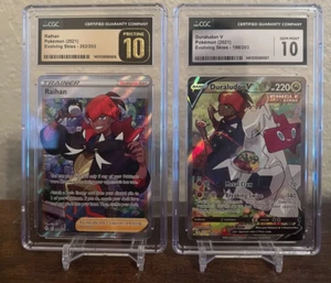 Pokémon - Evolving Skies - Raihan 202/203 + Duraludon V 198/203 CGC Pristine / Gem 10 - Bild 1 von 2