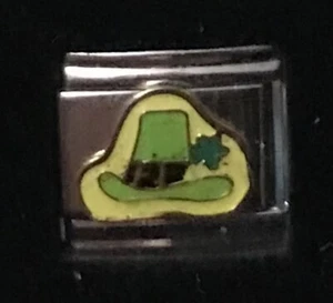 Shamrock Irish Hat Green Wholesale ITALIAN CHARM 9MM K2022BG2 - Picture 1 of 1