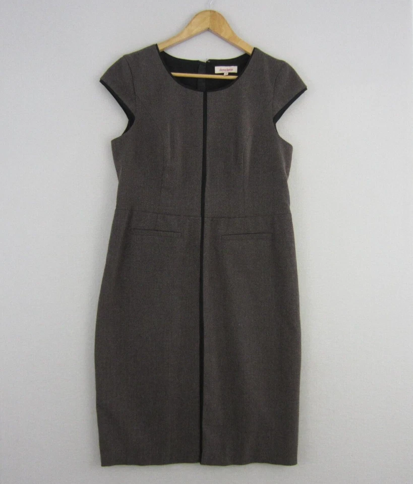 Diana Ferrari Dress Womens 12 Brown Straight Sheath Career Corporate Eveent - image 1 of 4
