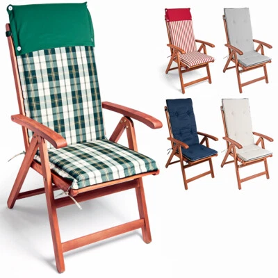 Stuhlauflage 6x Hochlehner Auflagen Sitzkissen Kissen Sitz Gartenpolster Detex®