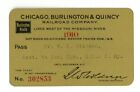 Annual pass - Chicago Burlington & Quincy Railroad 1910 #302853