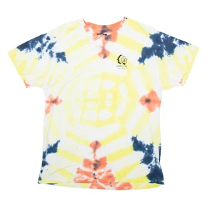 HUSTLE GANG Mens Tie Dye T-Shirt Yellow XL - Picture 1 of 6