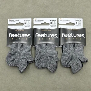 3 Pairs Feetures Women's ULTRA LIGHT No Show Tab Socks Running Size M gray - Picture 1 of 2