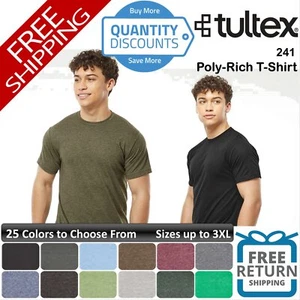 🔥 Tultex Men Poly-rich ringspun T-shirt Short Sleeve Top Up To 3XL 241 - Picture 1 of 128