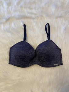 Reggiseno Nautica donna taglia 34C blu leggermente foderato chiusura posteriore senza fili - Foto 1 di 8