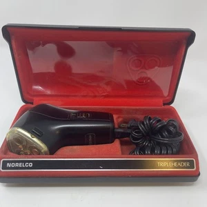 Vintage Norelco Phillips Tripleheader Electric Razor HP1132 Shaver Works W/Case - Picture 1 of 9