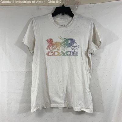 Camiseta blanca Coach auténtica certificada Gently Loved para mujer, talla XS Foto 1 de 4