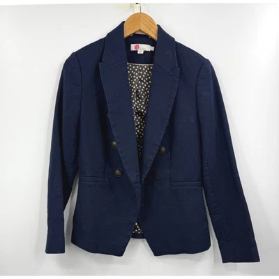Boden Navy Blue Double Breasted Blazer with Anchor Button Detail - Image 1 of 4