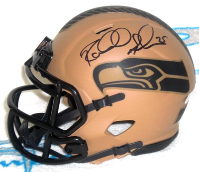 RICHARD SHERMAN SIGNED SEATTLE SEAHAWKS SALUTE TO SERVICE MINI HELMET J.S.A Cert - Image 1 of 4