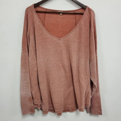 Lucky Brand Womens Long Sleeve Burnout Waffle Thermal Top Size 3X Grunge Baddie - Image 1 of 4